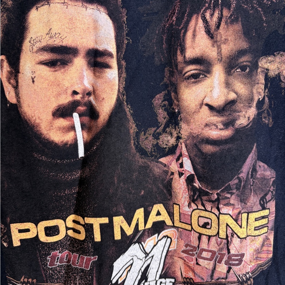Post Malone and 21 Savage concert tour T-shirt 2018. Sz small - Picture 8 of 8